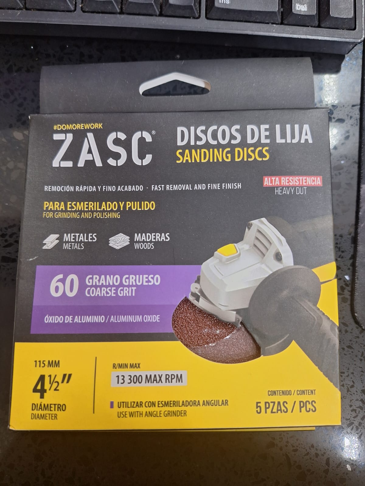 DISCO FLAP DE 4-1/2'' No. 60 CONICO ZASC Z-FD115X22-60