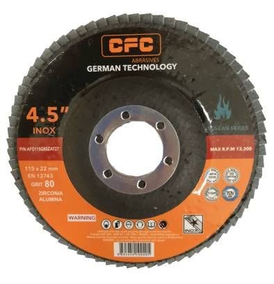 DISCO FLAP DE 4-1/2'' No. 40 ZIRCONIA LAMINADO ZASC Z- FDZ115X40-T29