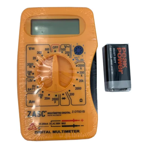MULTIMETRO DIGITAL 9 V. CAT.II 1000 V. ZASC Z-MT830