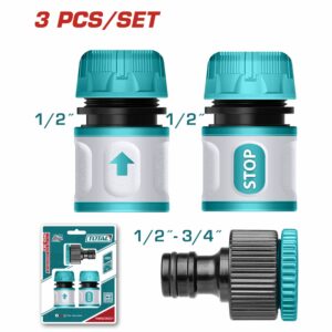 ADAPTADORES DE 1/2'' P/MANGUERA SET 3 PZS.TOTAL THWS030301