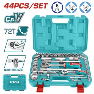 RATCH DE 1/4''+ 1/2'' ESTUCHE DE 44 PZAS. TOTAL THT421441