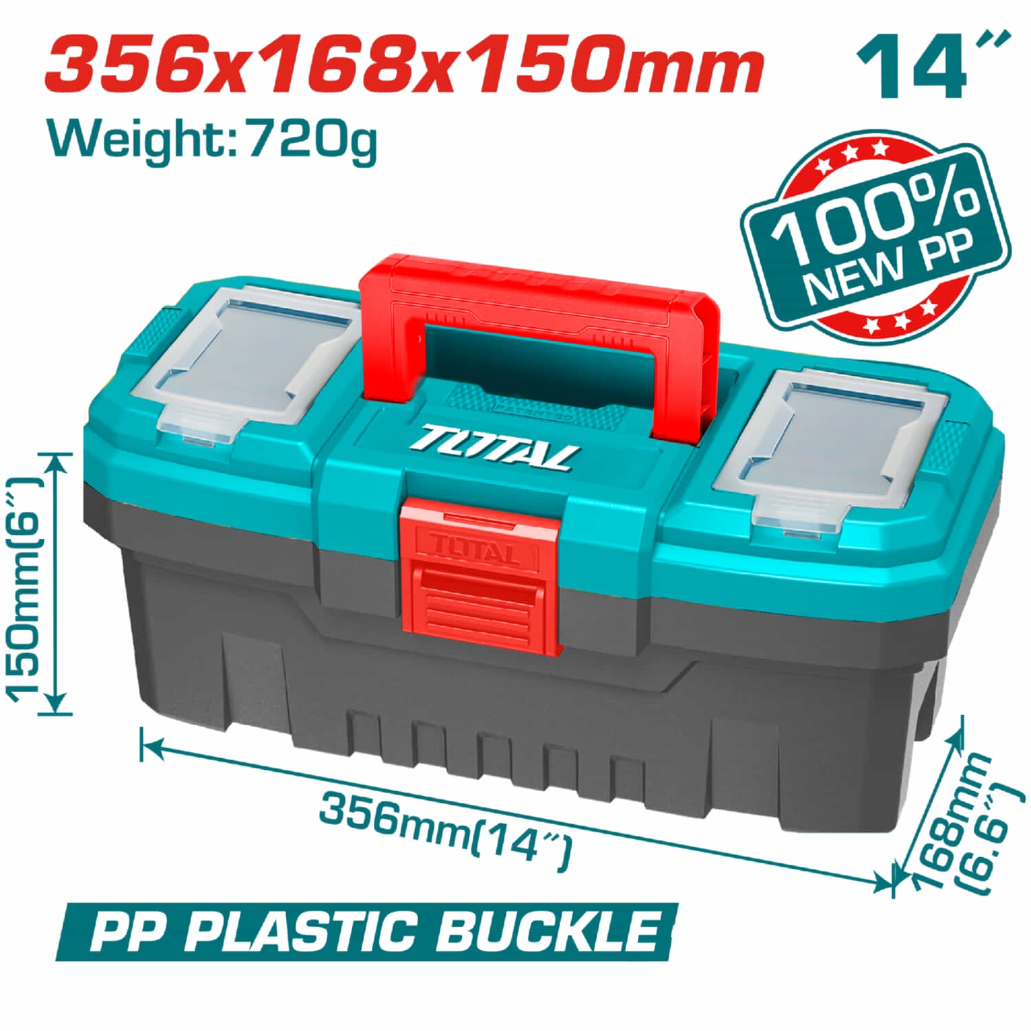CAJA P/ HERRAMIENTAS DE 14'' PLASTICA TOTAL TPBX0141
