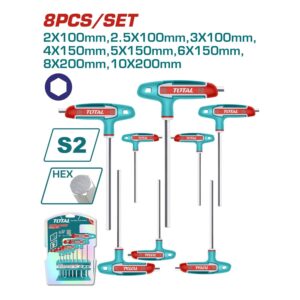 LLAVES HEXAG DE 8 PZS TIPO ''T'' BLISTER TOTAL THHW8081