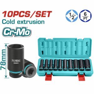 DADOS DE IMPACT. 1/2" 10PZS LARGO TOTAL THKISD12102L
