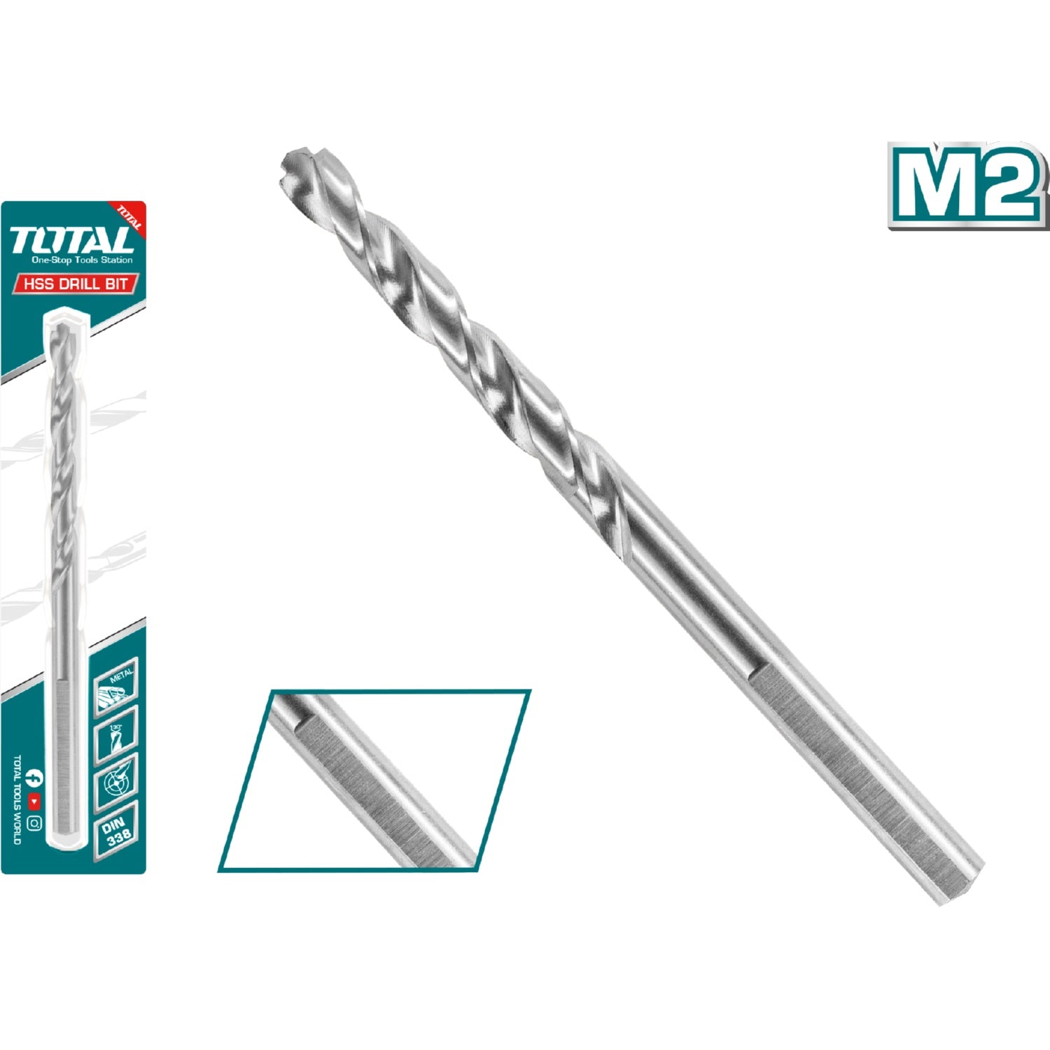 BROCA P/METAL M2 DE 3/8" BLISTER TOTAL TAC1203083