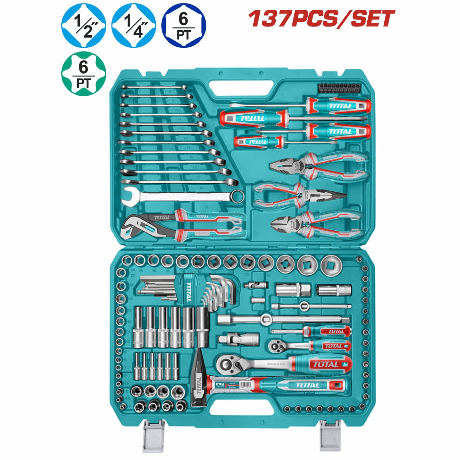 HERRAMIENTAS EN SET 137 PZS. TOTAL THKTHP21376