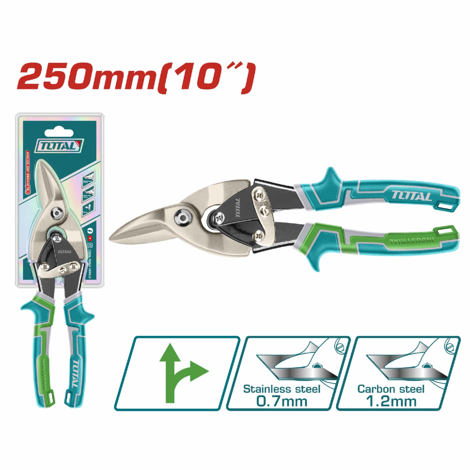 TIJERA P/ LAMINA AVIACION DE 10" DERECHA. TOTAL THT523106
