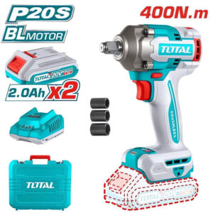 PISTOLA DE IMPACTO INALAMB. 20 V. 1/2'' 405NM. 1 BAT+CARG TOTAL UTIWLI20455