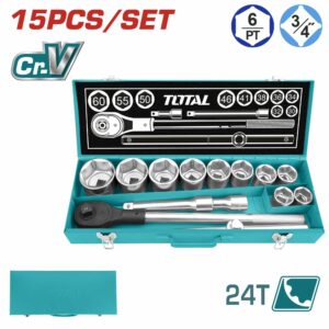 RATCH DE 3/4" C/ COPAS EN SET DE 15 PZS.TOTAL THT341151