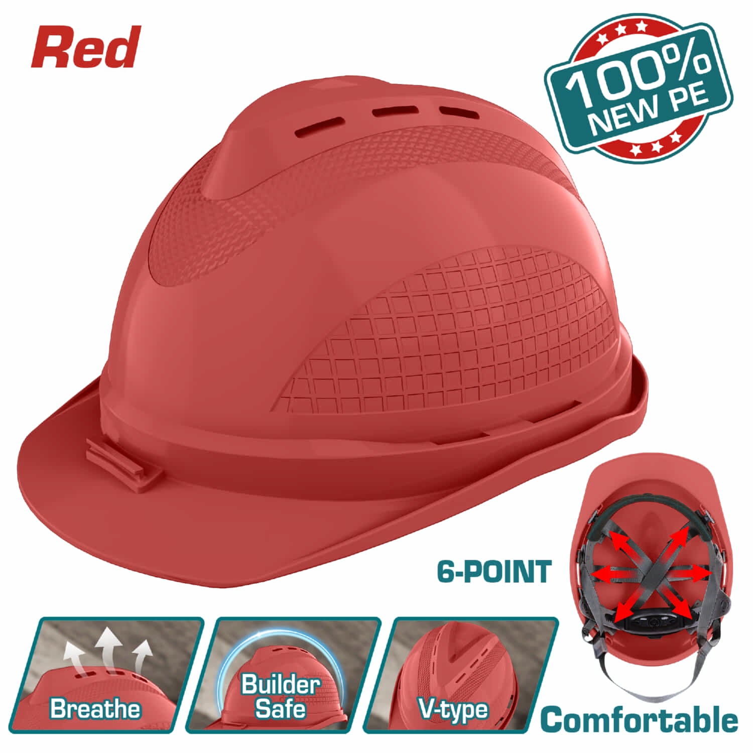CASCO DE SEGURIDAD C/ ROJO TOTAL TSP2604
