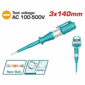 PROBADOR DE VOLTAJE 3''X140mm 100-500V T/LAPIZ TOTAL THT291408
