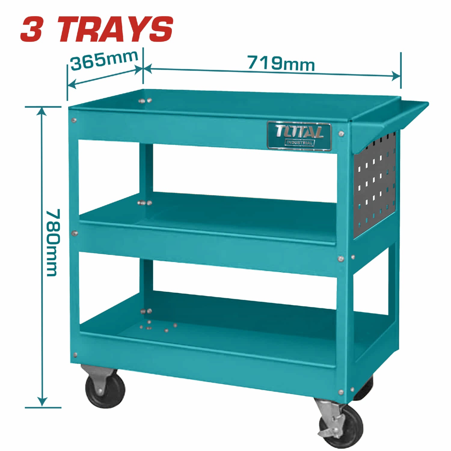 CARRITO AUXILIAR DE MECANICA C/RUEDAS 3 BANDEJA TOTAL THPTC301