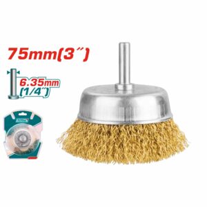 CEPILLO CIRCULAR DORADO 75 MM. C/ VASTAGO TOTAL TAC33031