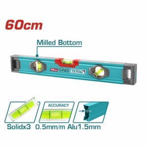 NIVEL DE ALUMINIO DE 60 CM. INDUSTRIAL TOTAL TMT26028